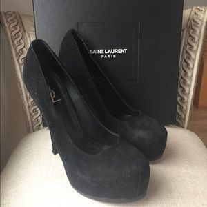 Yves Saint Laurent Black Velvet Heels